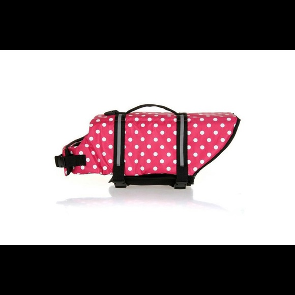 Polka-dotted Dog Life Jacket! - Picture 2 of 3